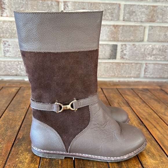Janie and Jack Girls Size 12T Brown Riding Boots - Picture 1 of 13